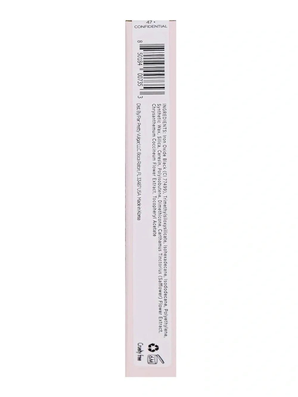 Pretty Vulgar Writing on the Wall Eyeliner Pencil in Black 0.5g BRAND NEW